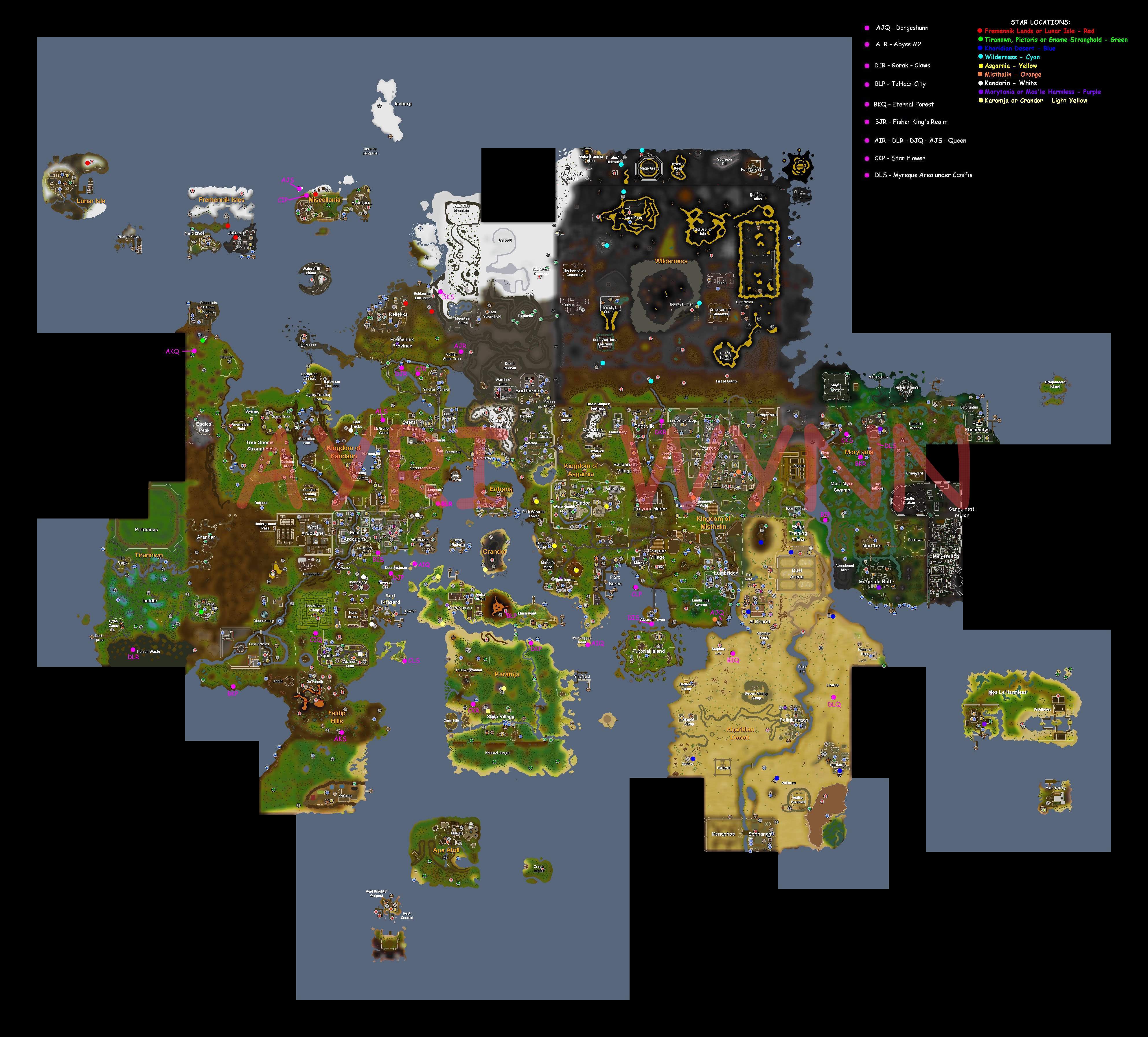 Runescape Star Hunting Map